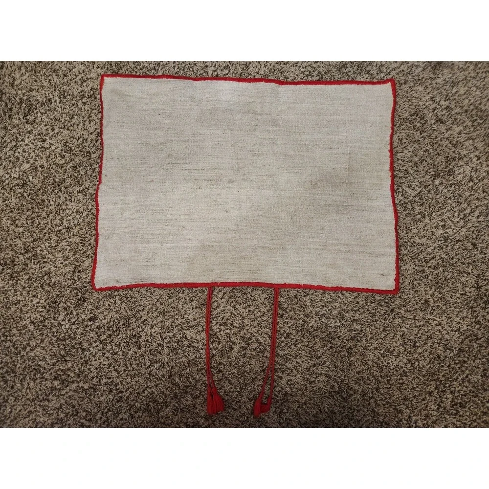 Vintage Hungarian Kalotaszeg Hand Embroidered Pillow Case Red Írásos Folk Art
